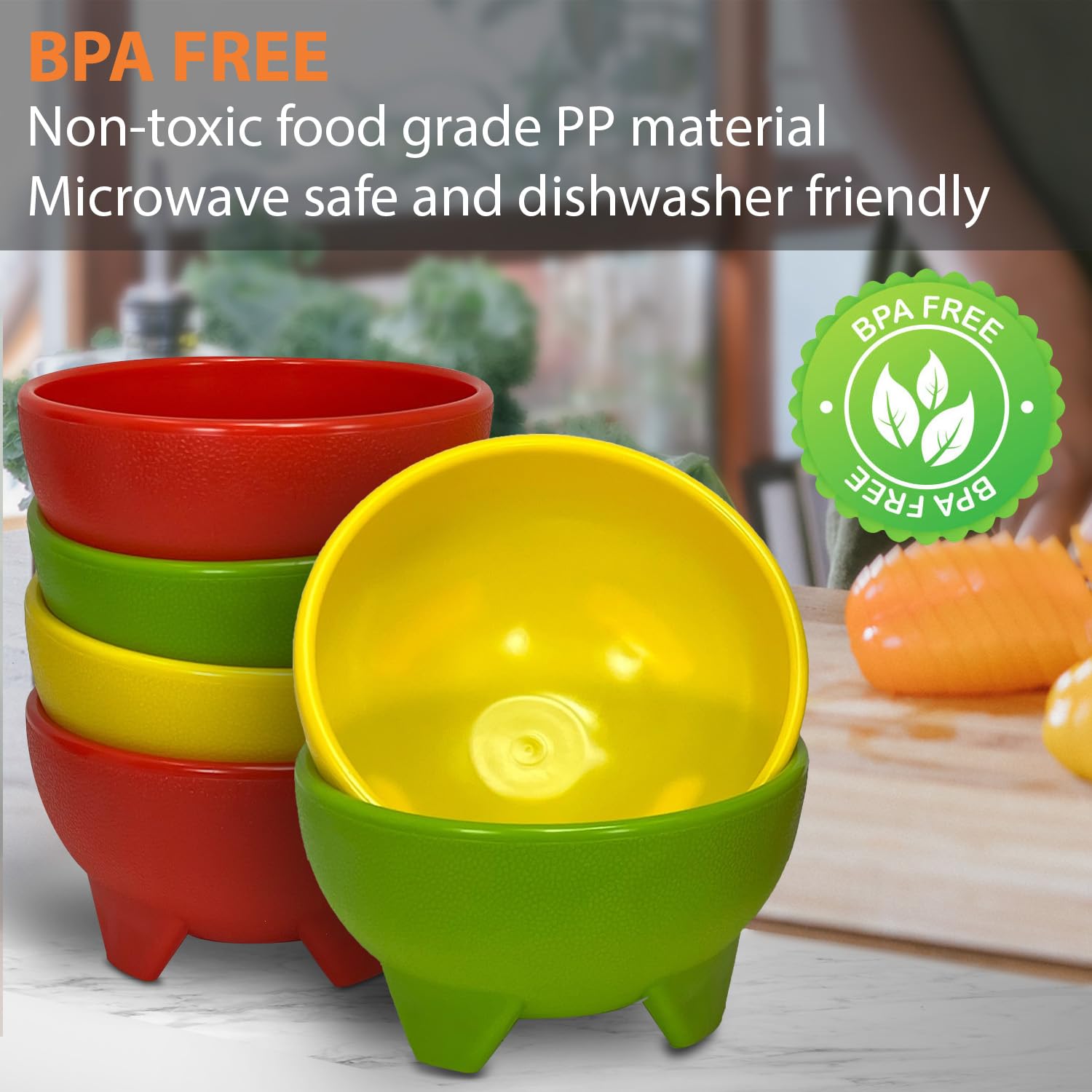 KSEV Salsa Bowls dishwasher safe for easy cleanup.