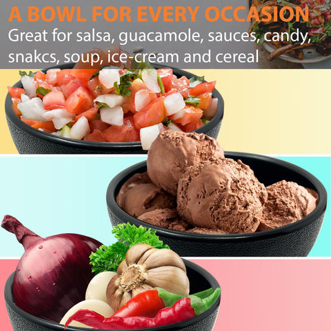 KSEV salsa bowls party display ideas for chips, dips, and sauces