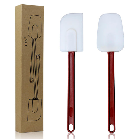 KSIFJRTO 14-inch flat silicone spatula, heat resistant for high-temperature cooking