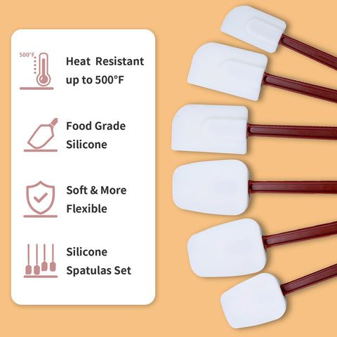 KSIFJRTO silicone spatula with nylon handle stays cool