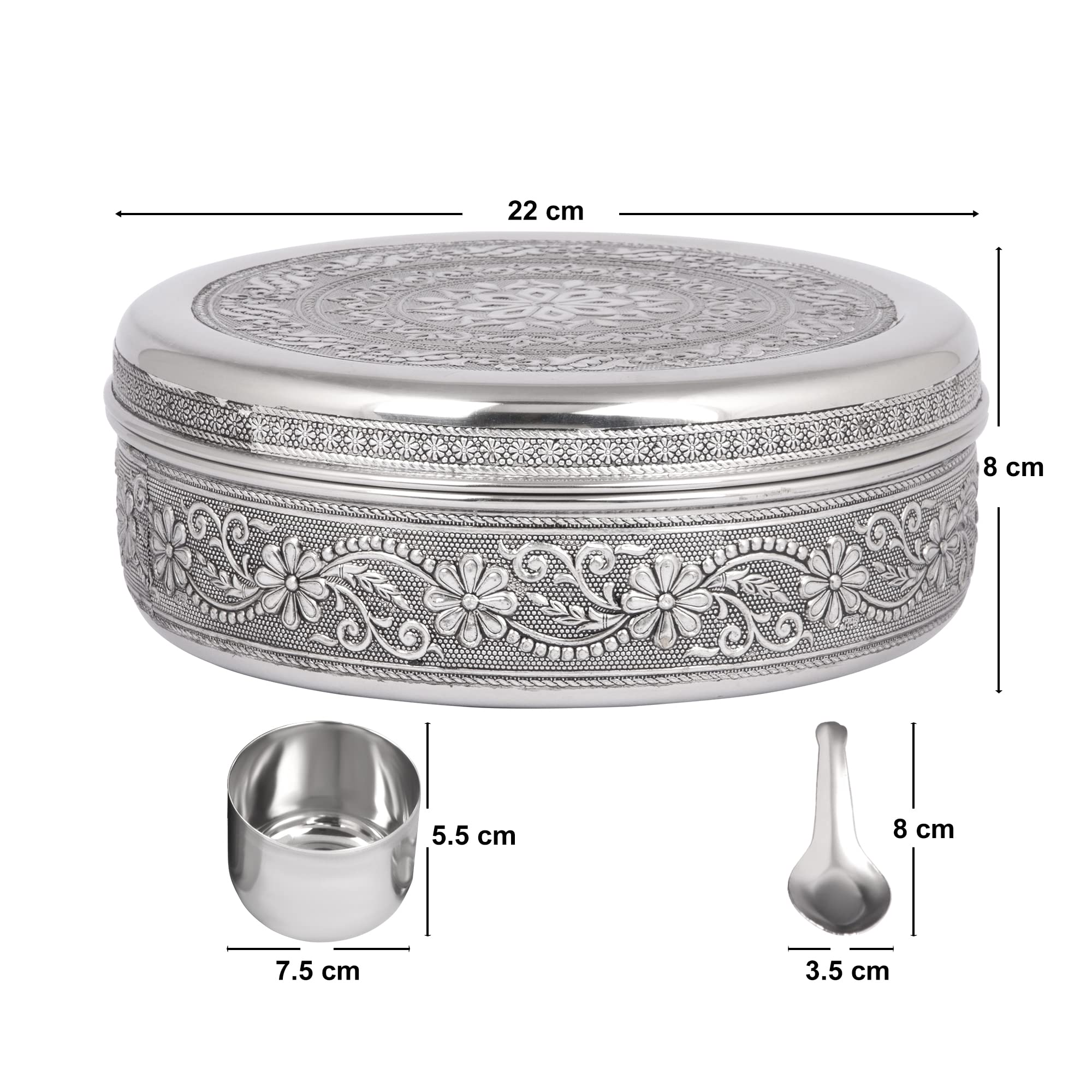 KSJONE stainless steel spice box with spoons ready for daily culinary use
