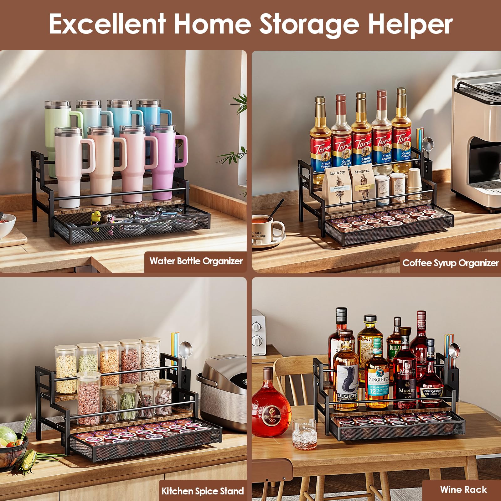 Kssiaz brown MDF finish blends with decor while staying sturdy