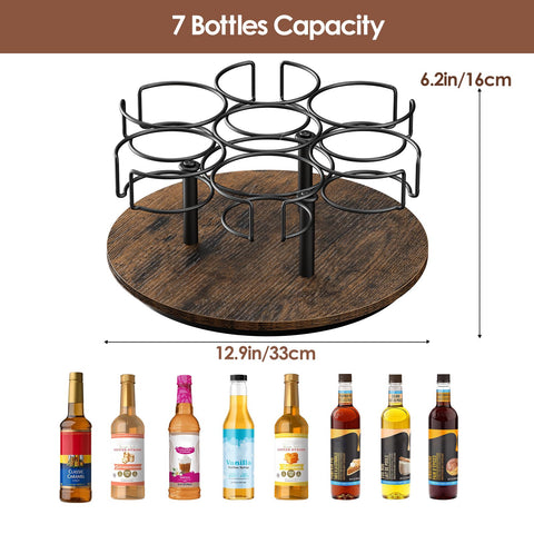 Kssiaz countertop syrup rack in black saves space during coffee preparation