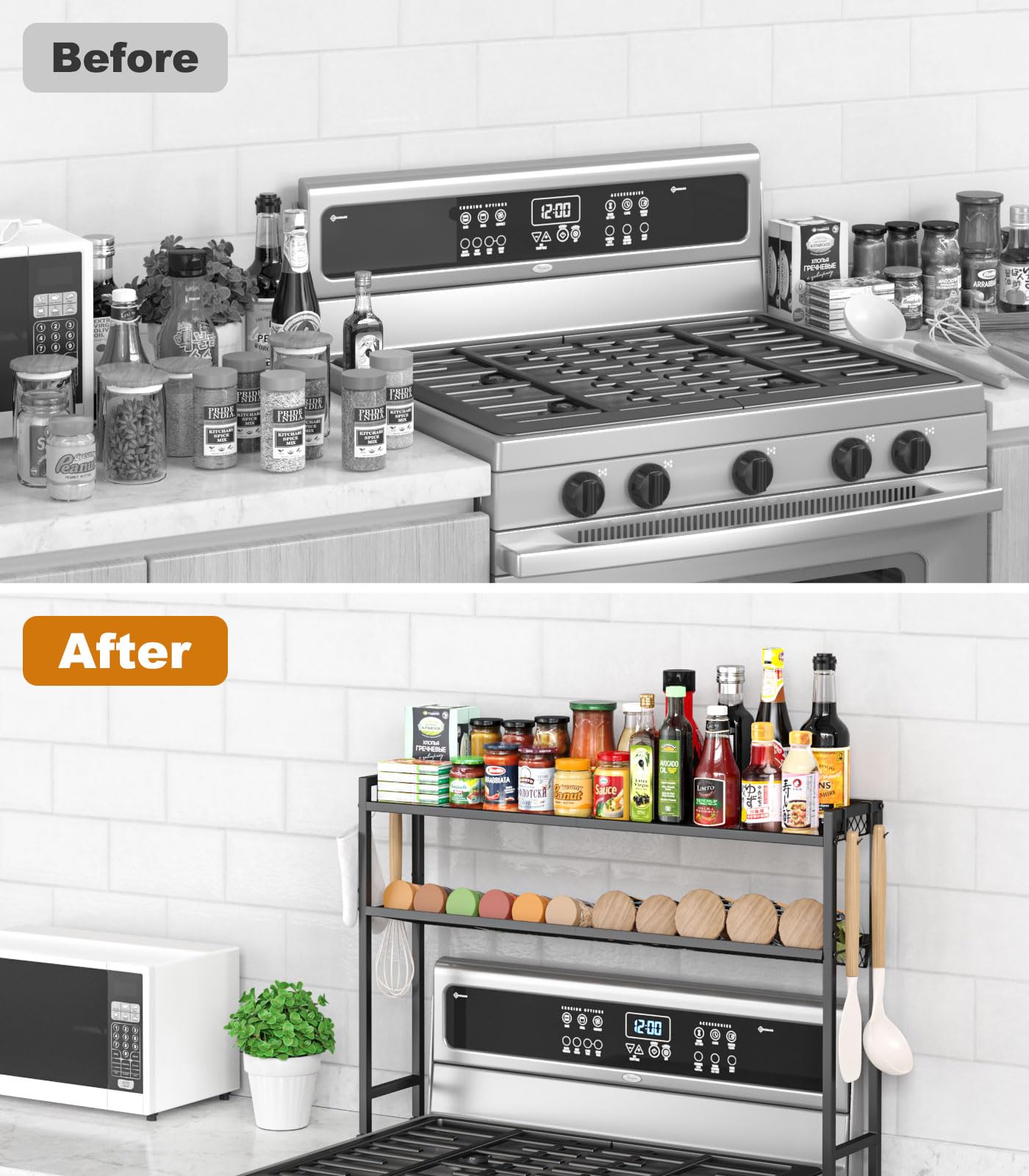 Kssiaz four-hook side panel keeps utensils within reach