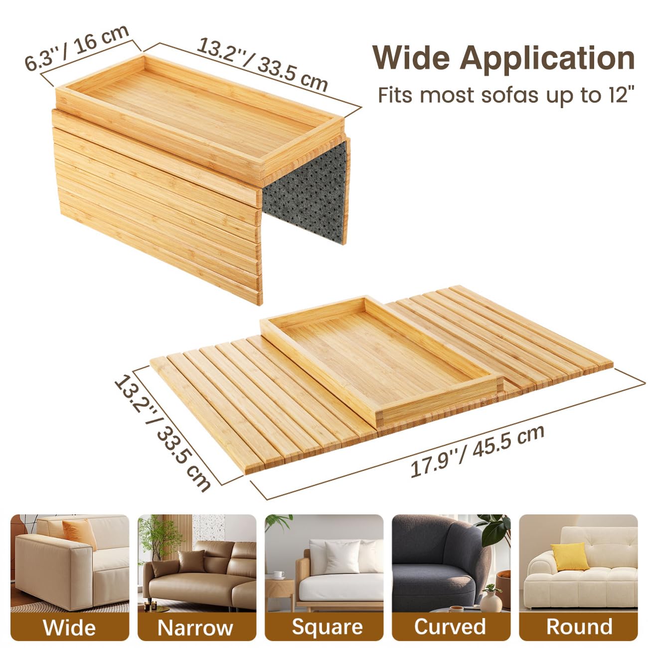 Kssiaz anti-slip design keeps items secure on the couch surface.