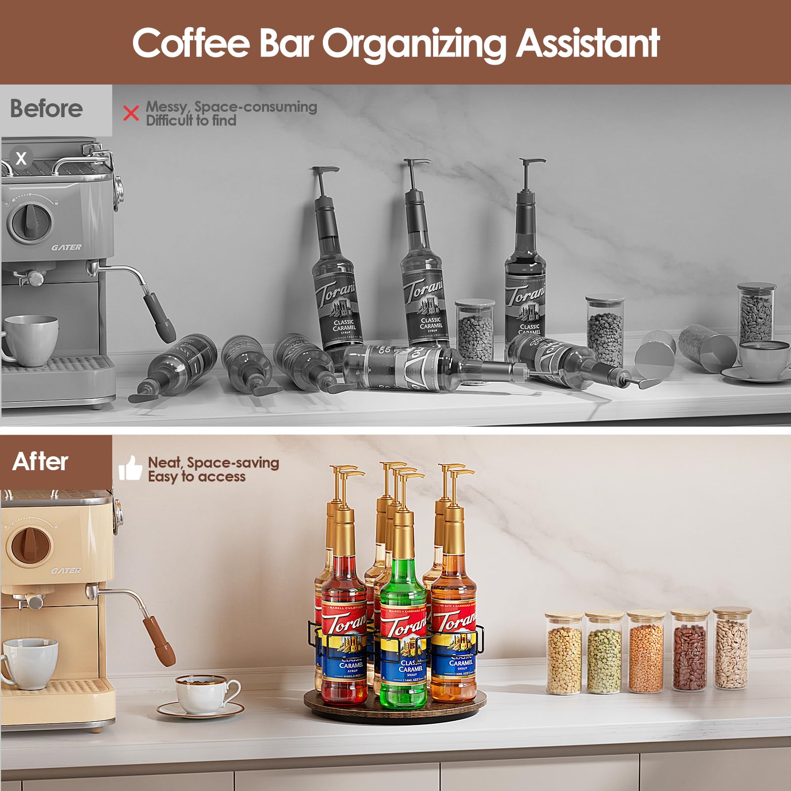 Kssiaz sleek black finish adds modern style to home cafe or pantry