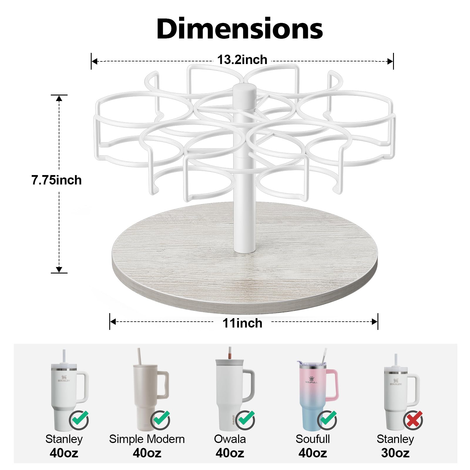 Rotatable cup ring design allowing quick reach to tumblers