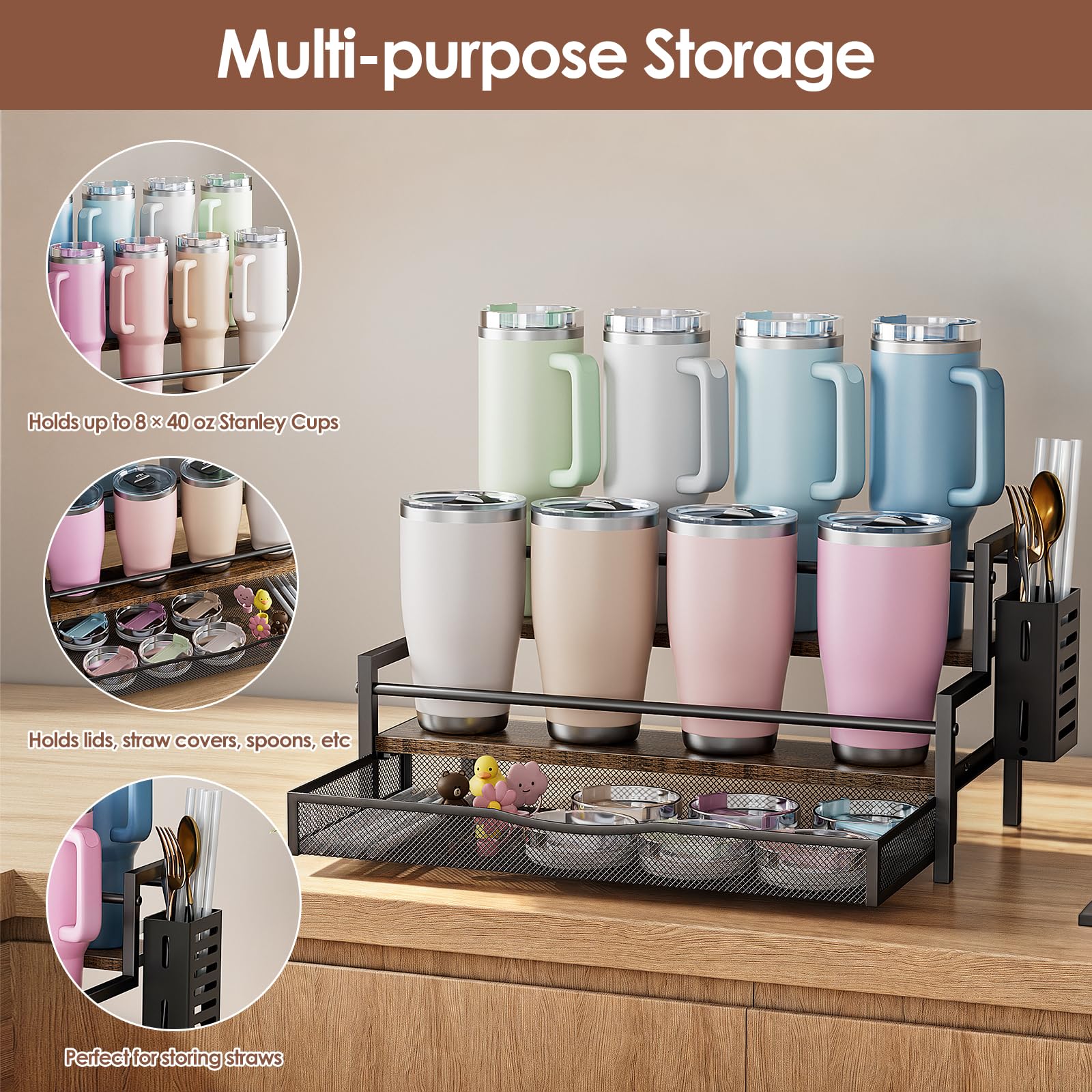 Kssiaz side box keeps lids and accessories neatly within reach