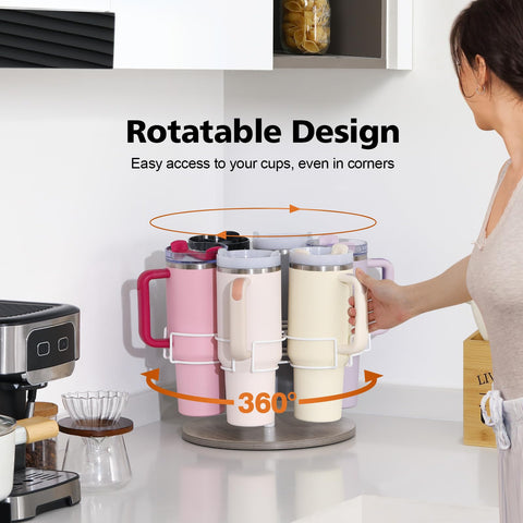 Six-slot cup holder keeps multiple cups neatly organized