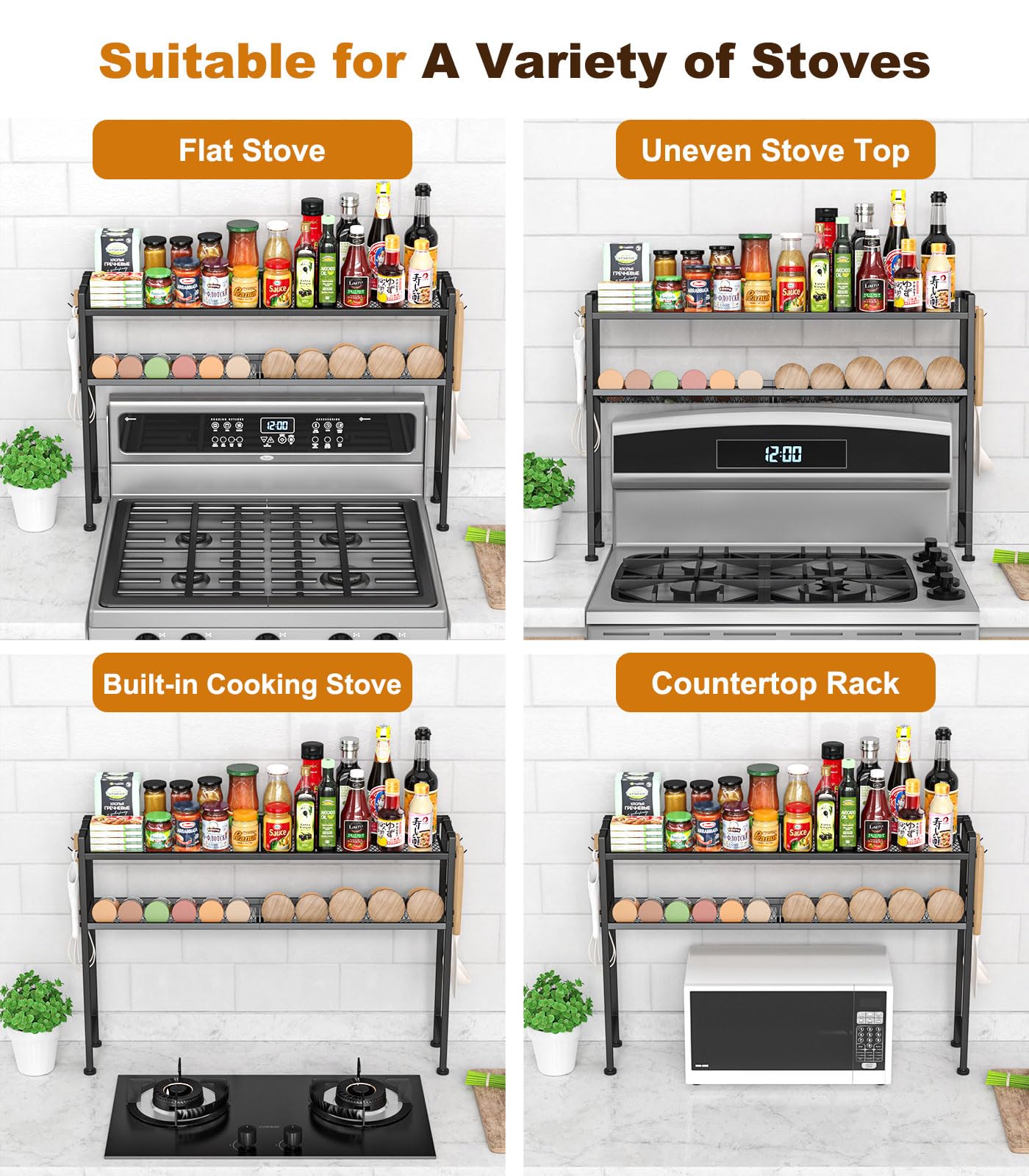 Kssiaz space-saving design fits compact kitchens above the stove