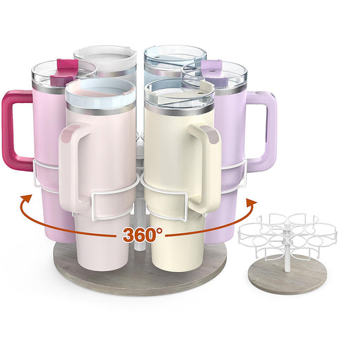 Kssiaz rotating Stanley 40oz cup organizer on countertop for easy access