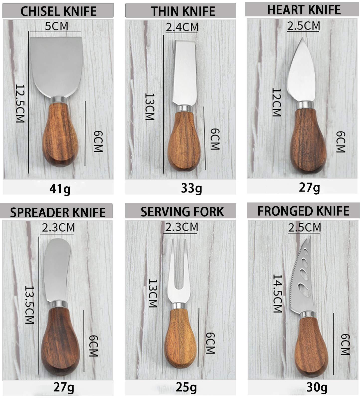 KT-GARY cheese knives set heart knife for decorative wedges and presentation.