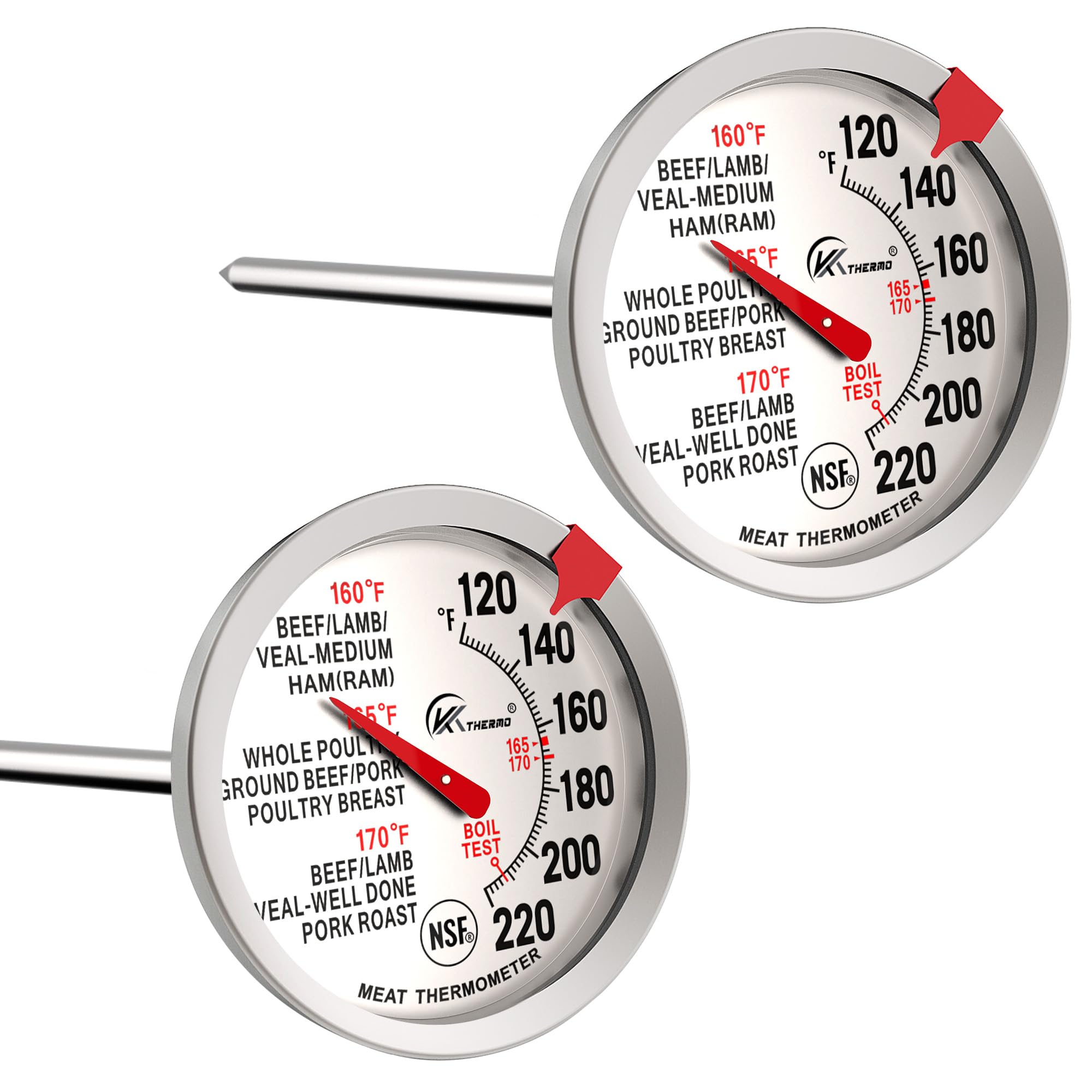 KT THERMO BBQ meat thermometer with a 2.5-inch dial for precise cooking temps.