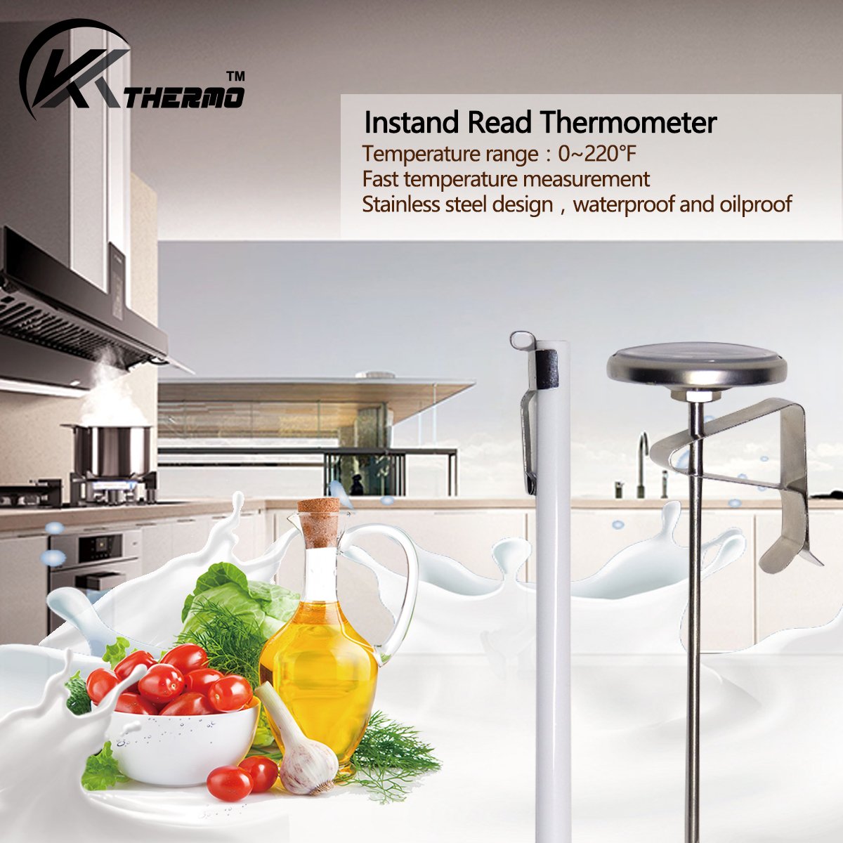 KT THERMO dial thermometer checks chocolate milk foam temperature for ideal texture
