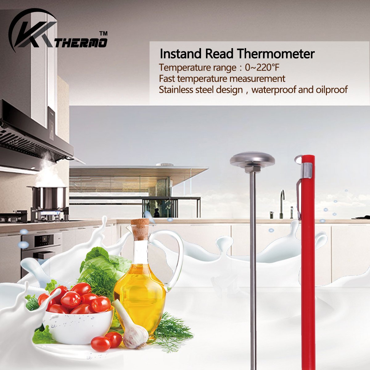 KT THERMO used to monitor coffee drinks and meat temperatures.