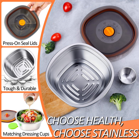 KTKUDY separate stainless dressing cup prevents soggy salads