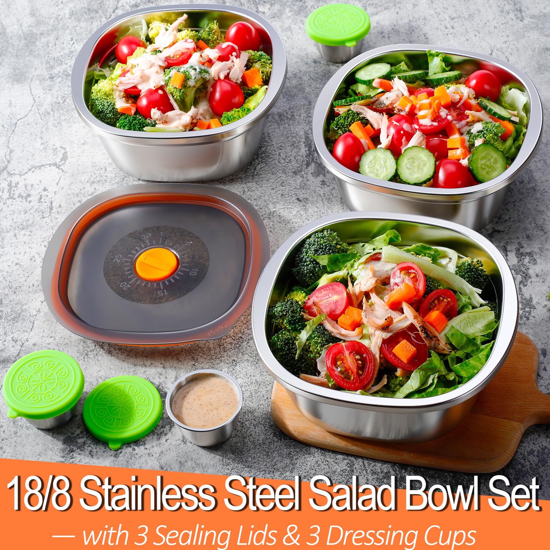 KTKUDY stainless dressing cup for separate dressings and fresh flavor