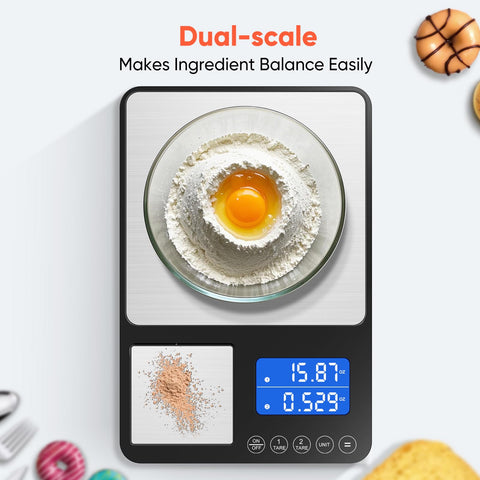 KUAIVO dual platform scale secondary plate offers 0.001 oz precision for spices.