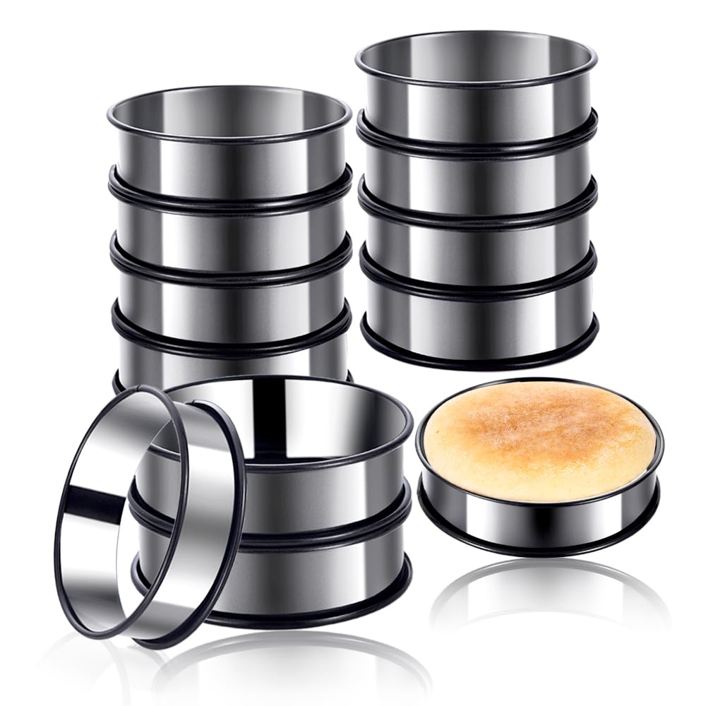 KUAYB crumpet rings with easy-release 4 inch design for muffins