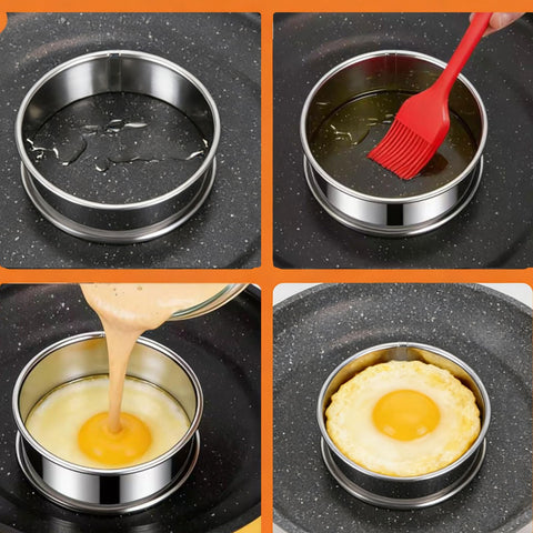KUAYB crumpet rings versatile for eggs, burgers, and mini tarts