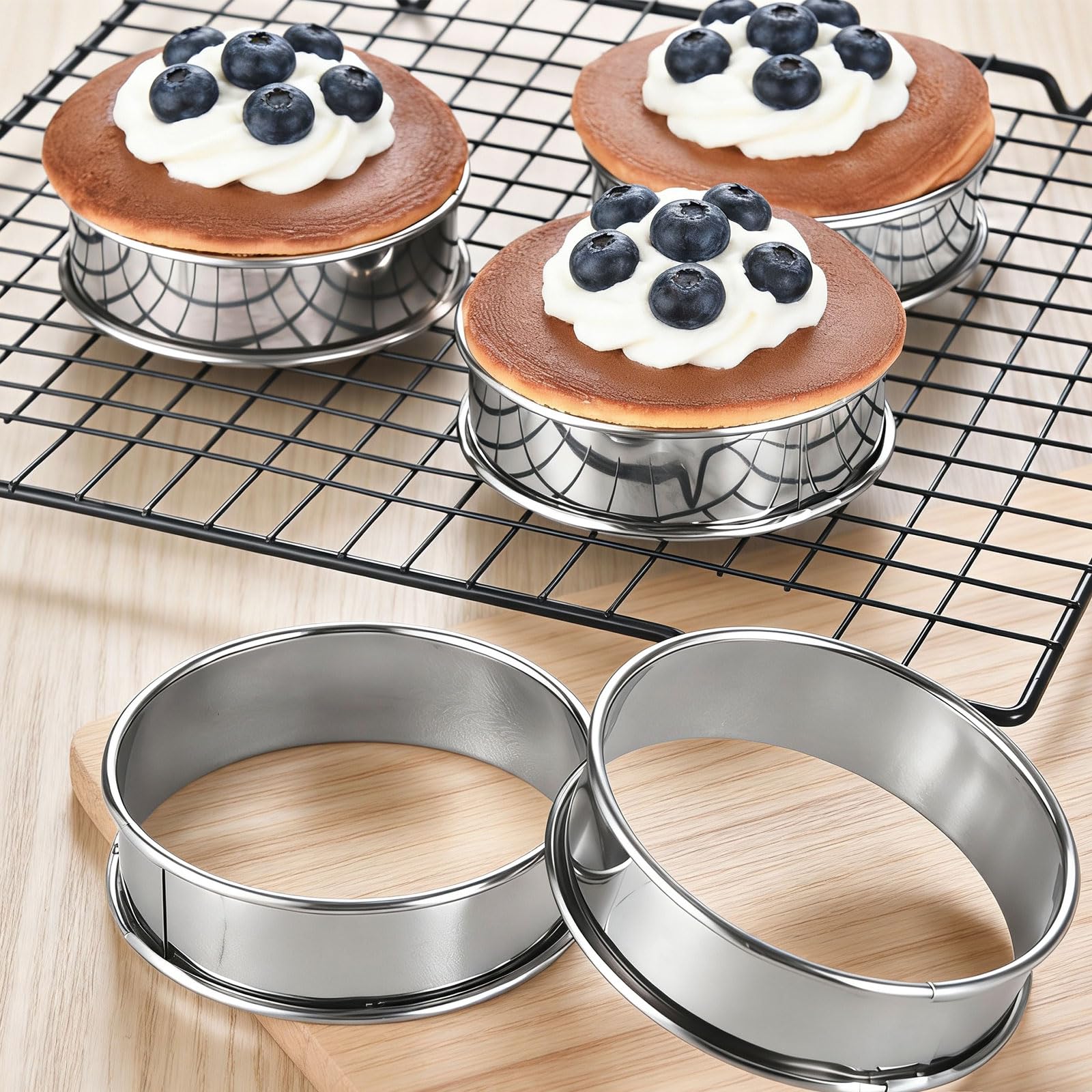 KUAYB crumpet rings nonstick release for quick, clean removal