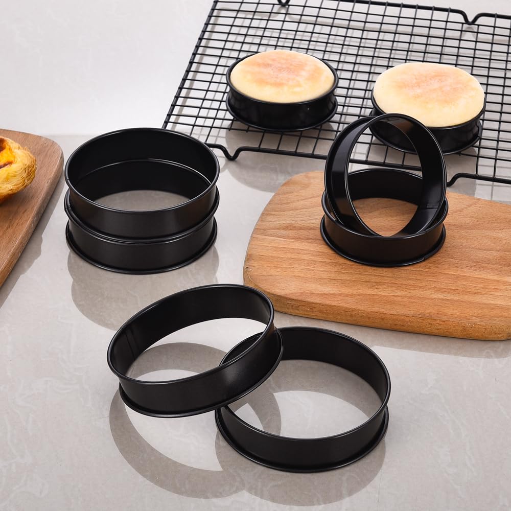 KUAYB crumpet rings safe smooth-edge design protects pans and hands