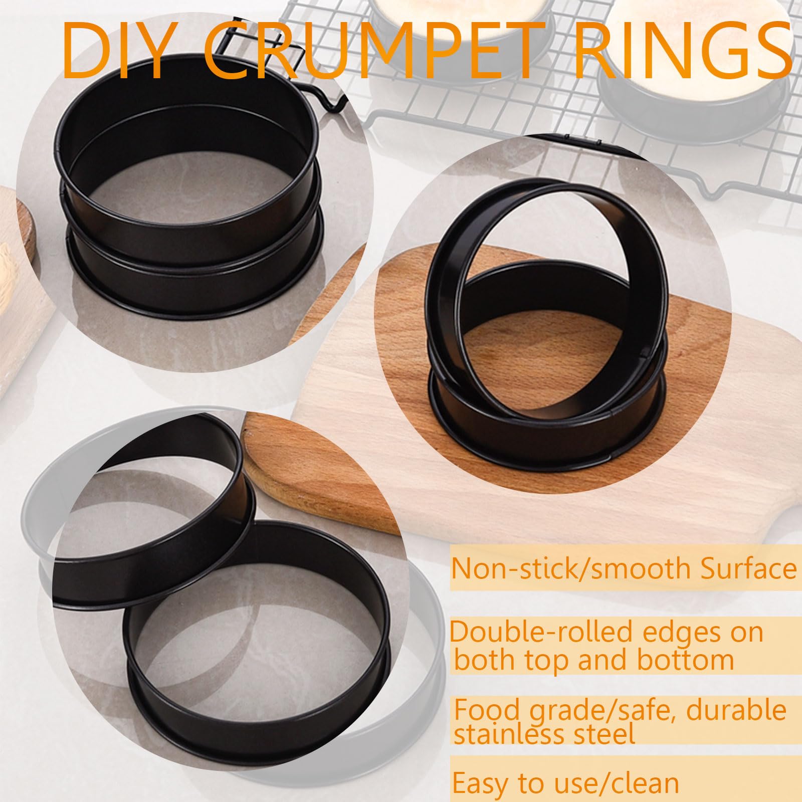 KUAYB crumpet rings stainless steel durability for long-lasting tool