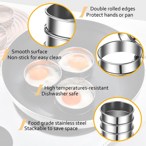 KUAYB crumpet rings in stainless steel for durable daily use