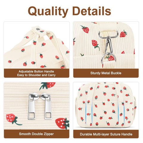 KUBYA corduroy lunch bag soft handle for comfortable carry