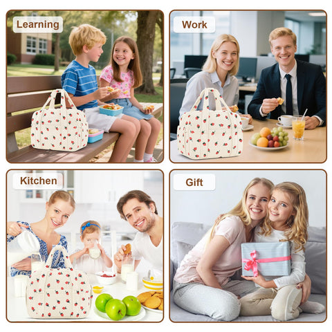 KUBYA corduroy lunch bag stain-resistant liner is easy to wipe