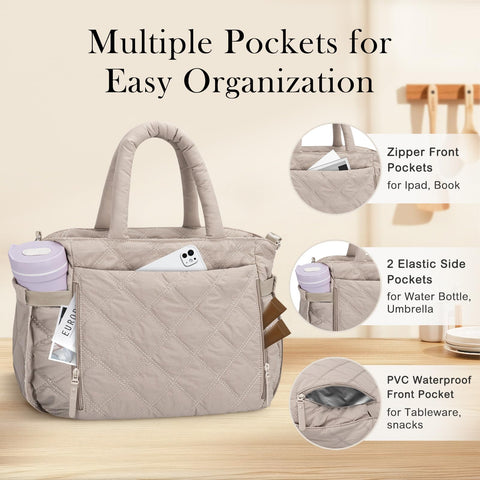 KUBYA lunch bag leakproof interior prevents spills and odors