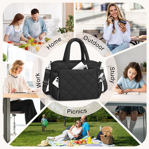 KUBYA lunch bag side pockets hold bottles or umbrellas