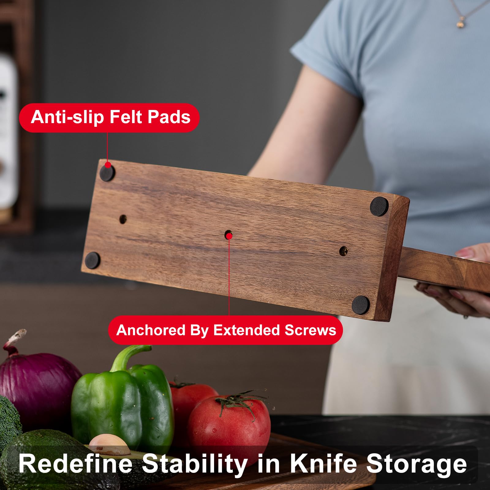 KUCHEASY no-installation knife block ready to use straight out of the box