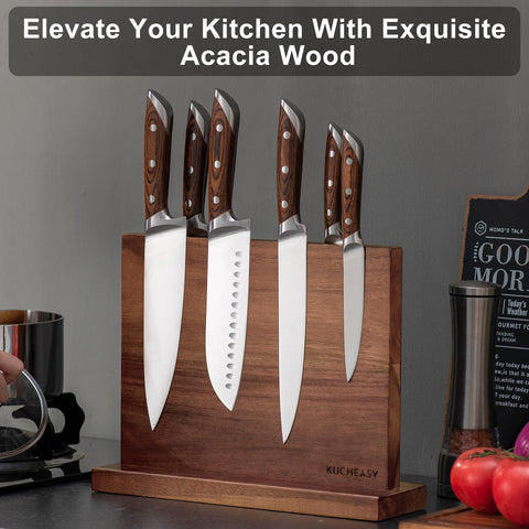 KUCHEASY strong magnets knife storage keeps the collection organized and easily accessible