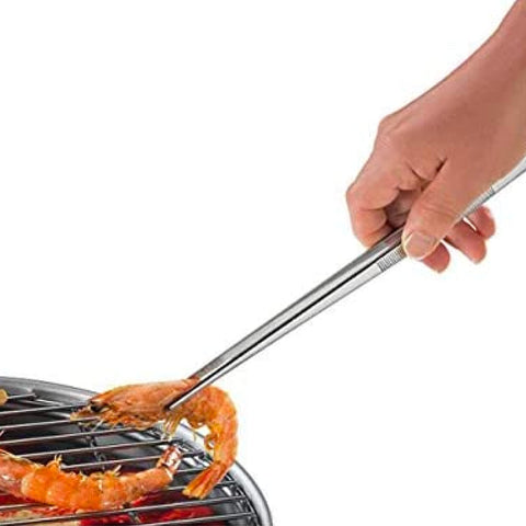 Küchenprofi 12-Inch Tweezer Tongs feature long reach and balanced weight.