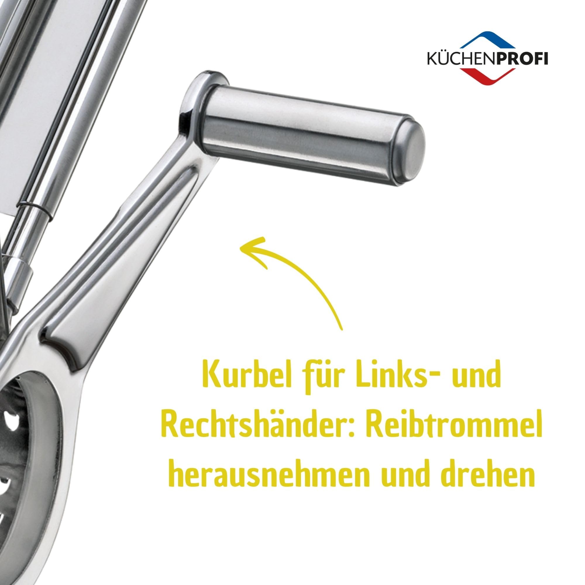 Dishwasher-safe design noted, Küchenprofi grater cleans quickly after use.