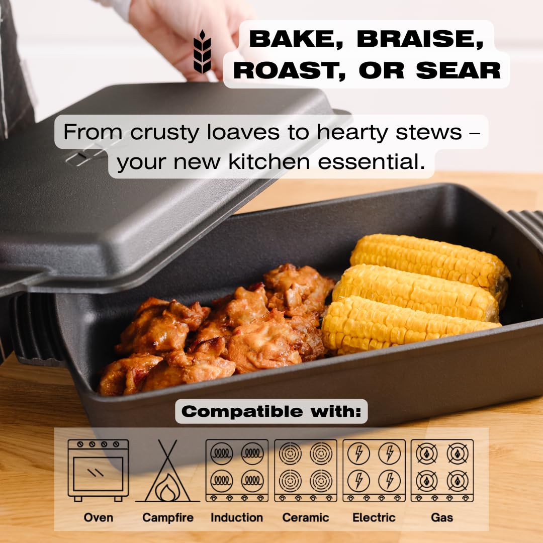 KUHA 13x9 lasagna fits inside for even bake and easy serving.