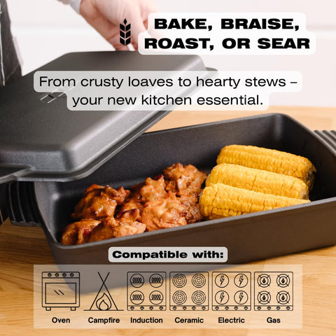 KUHA 13x9 lasagna fits inside for even bake and easy serving.