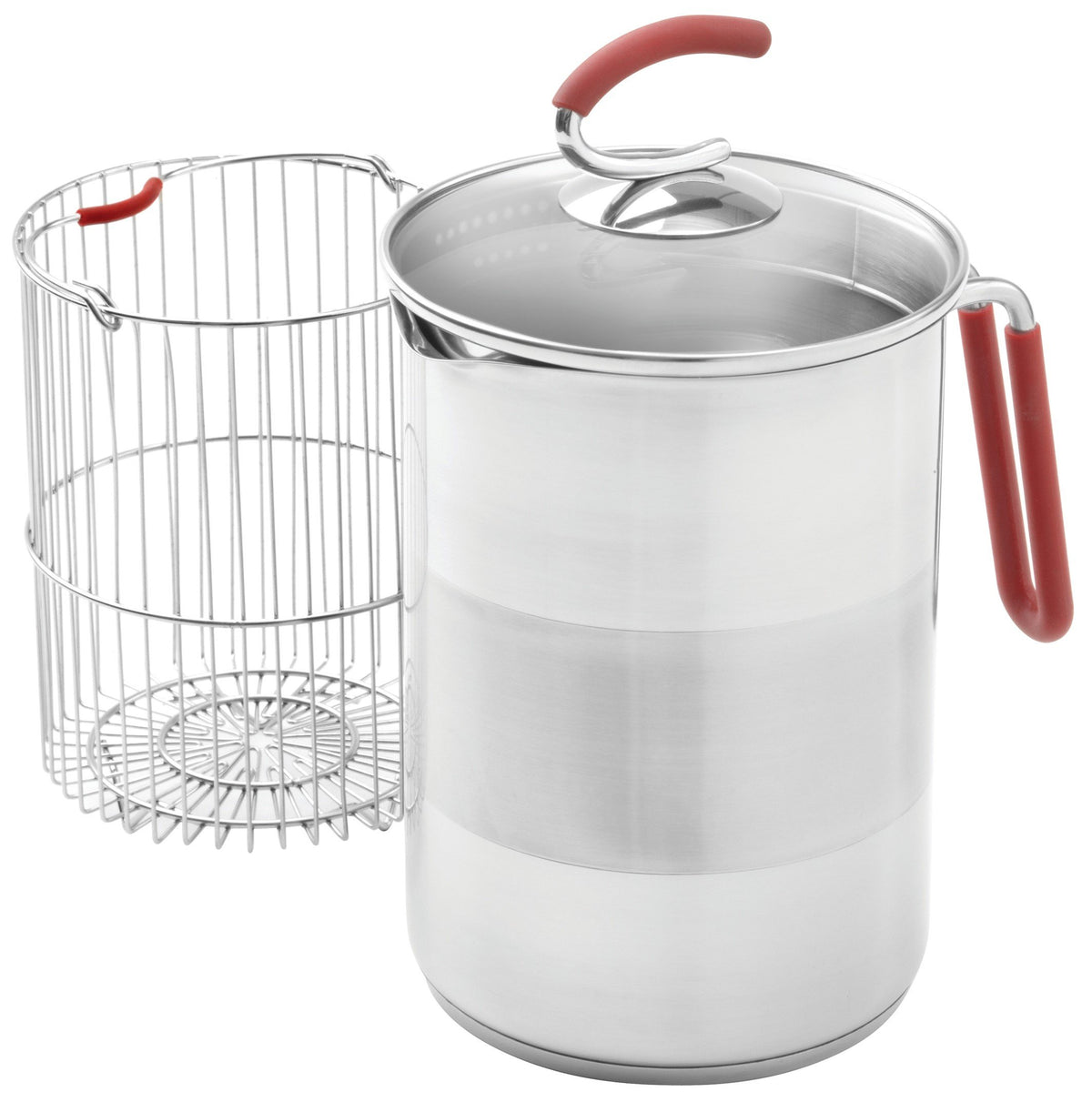 Kuhn Rikon 4th Burner Pot with glass lid for easy monitoring while cooking.