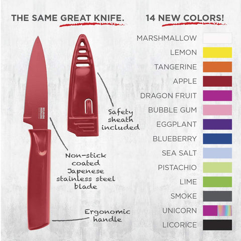 Colori paring knife shown as dishwasher-safe for easy cleanup