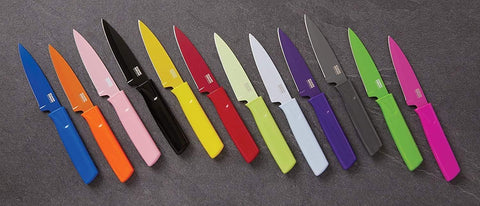 Kuhn Rikon Colori paring knife in a kitchen setting for everyday prep