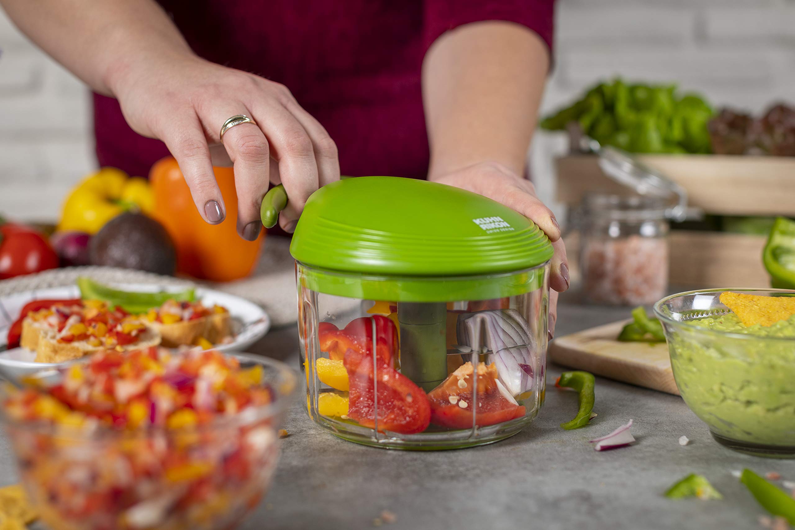 Kuhn Rikon Pull Chop dishwasher-safe components for easy cleanup