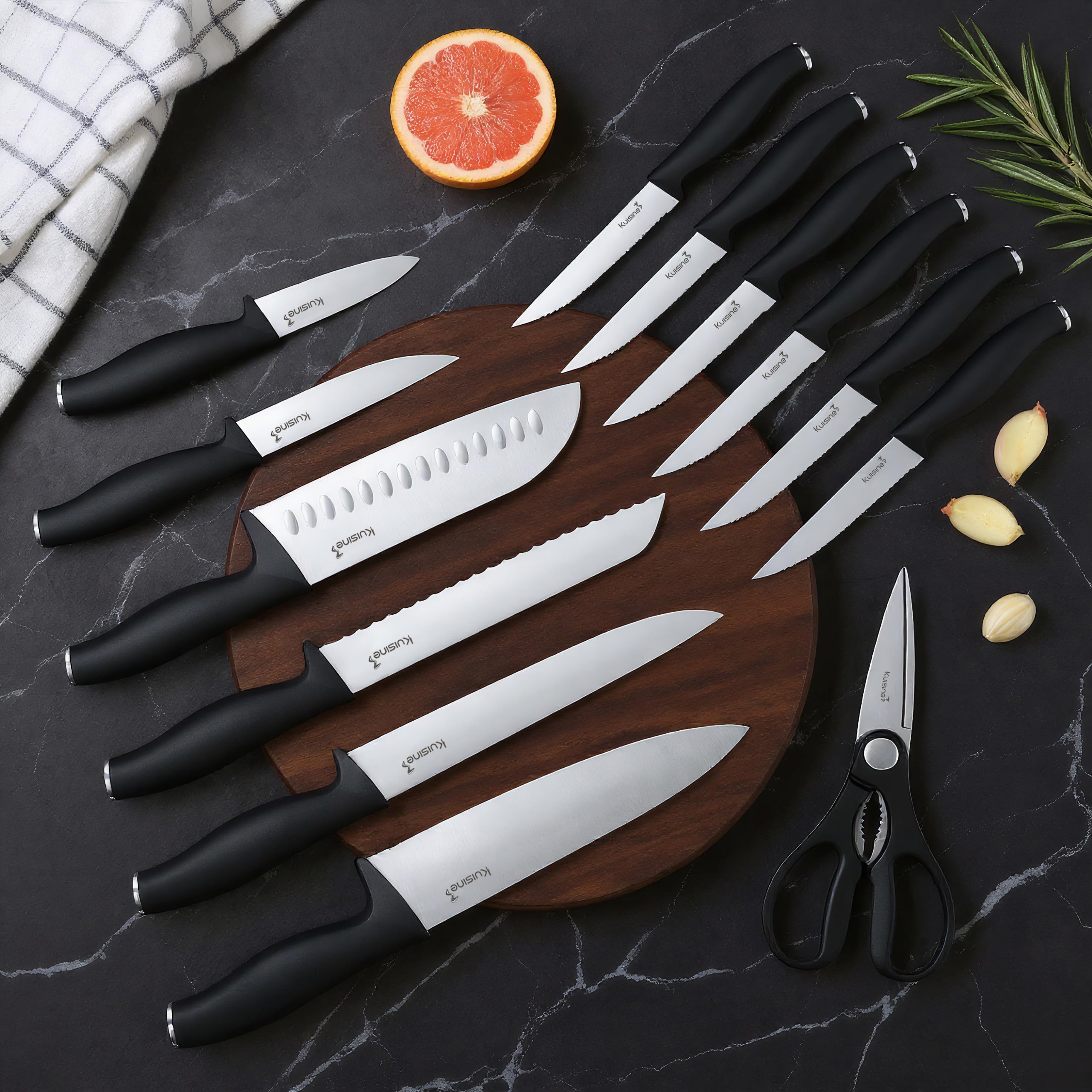 Kuisine 6pc 5in steak knives set for easy plating and entertaining