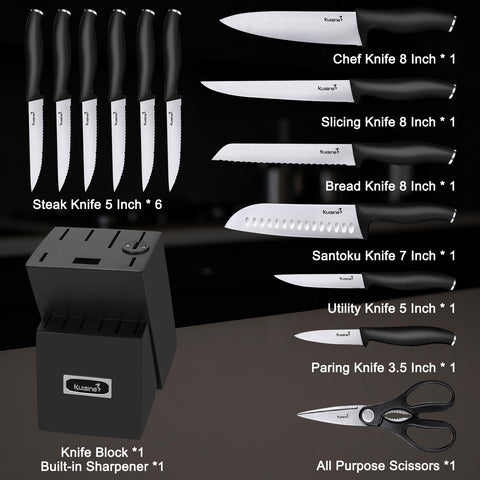 Kuisine 8in chef knife in action for versatile chopping and dicing