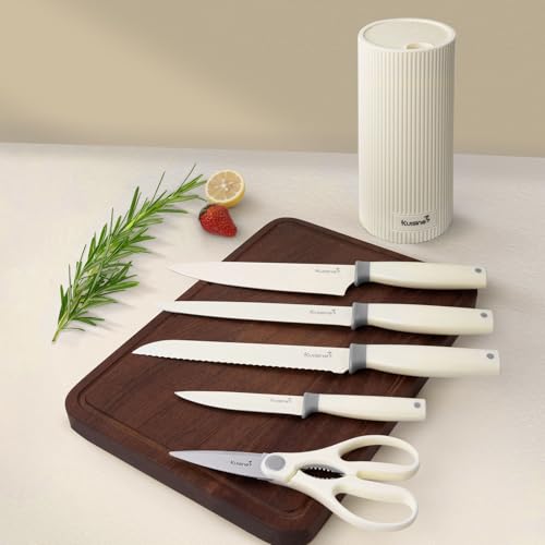 KUISINE 8-inch chef knife in ivory for precise, comfortable slicing
