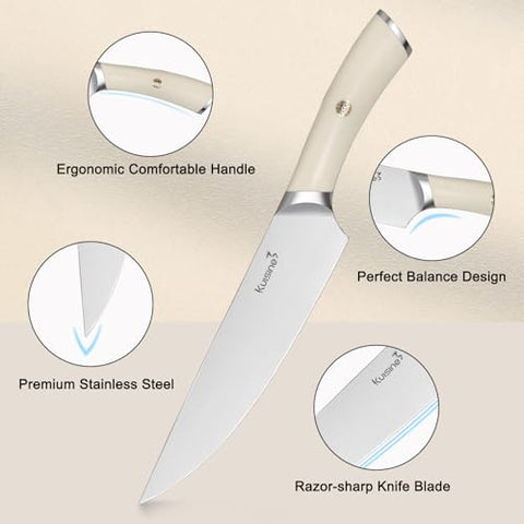 KUISINE 8-inch serrated bread knife for smooth, crusty-slice results.