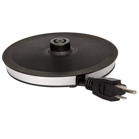Kuissential electric water kettle locking lid opens with one touch for easy access.