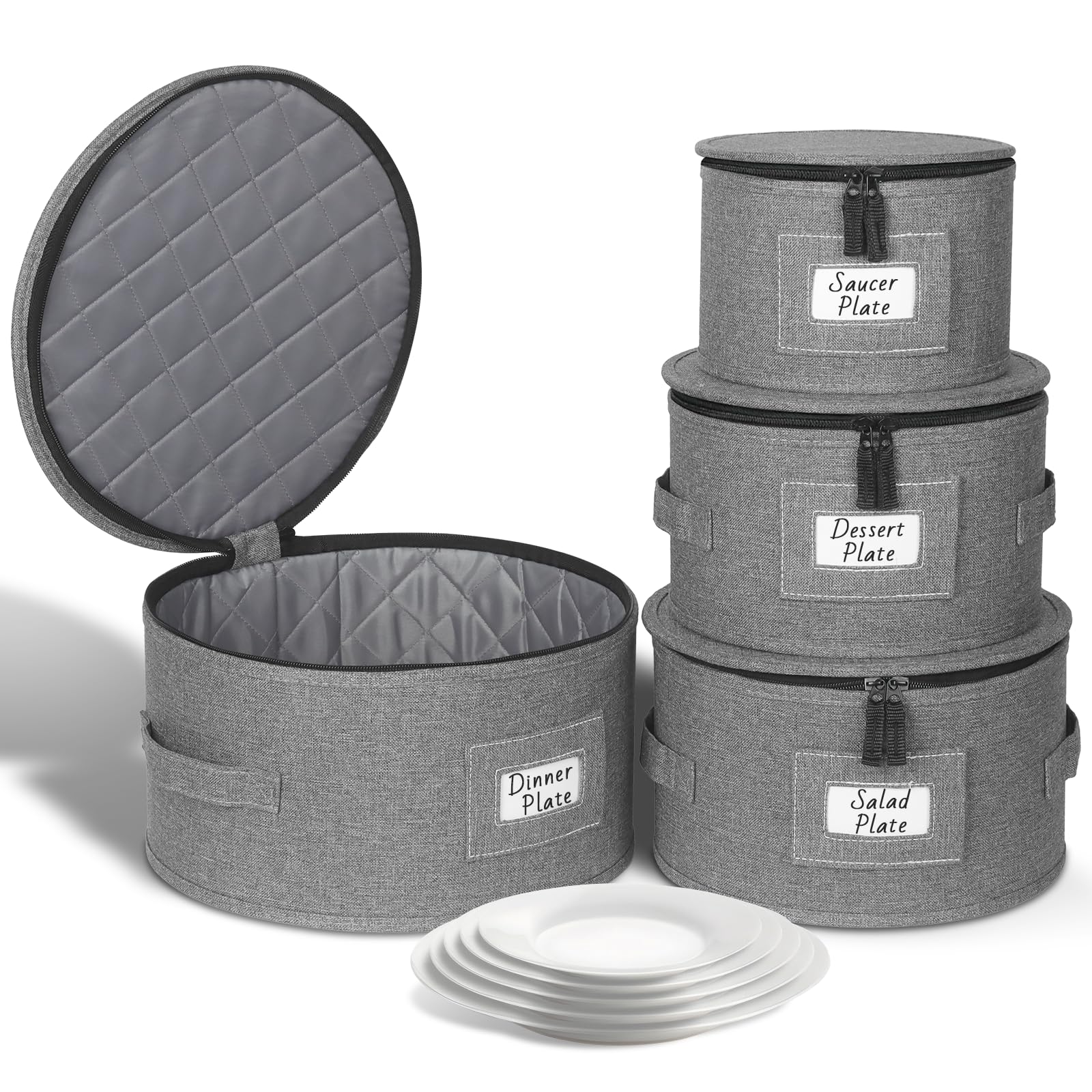 Kukikan china storage containers four-piece hard shell protect dinnerware during moves