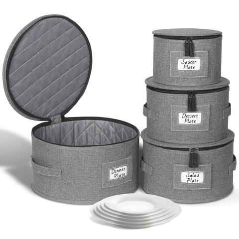 Kukikan china storage containers four-piece hard shell protect dinnerware during moves