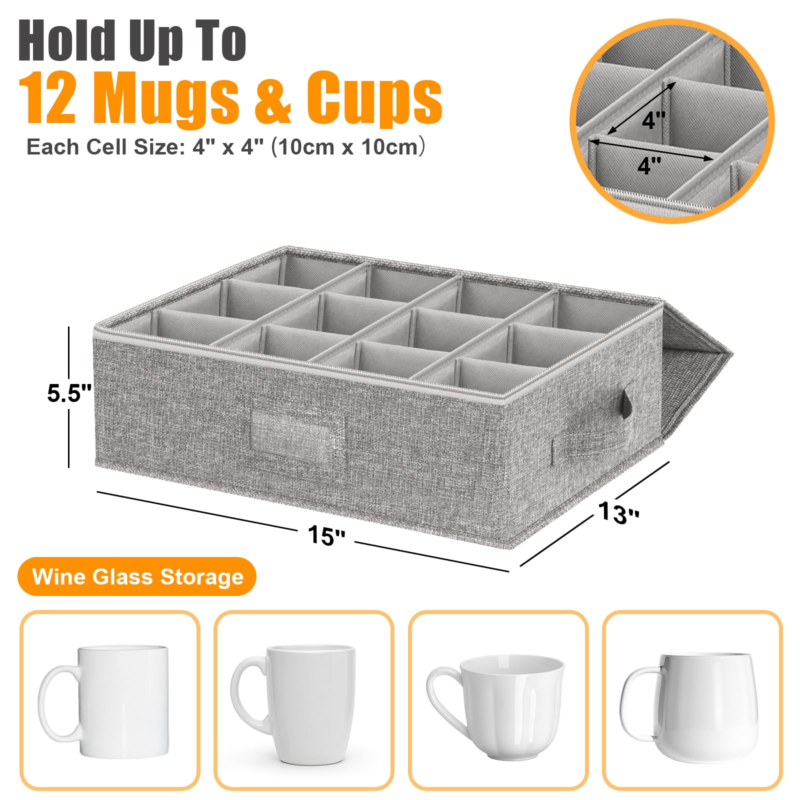 Kukikan soft interior cushions mugs to prevent chipping.